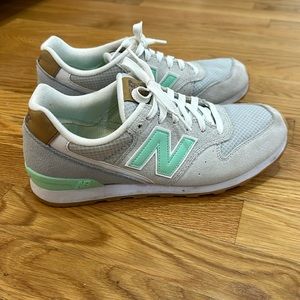 New Balance 696 - light grey with mint green / women’s size 9.5